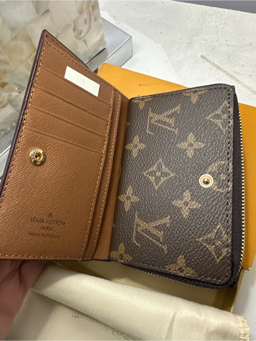 Source Unknown Brown Monogram Bifold Wallet